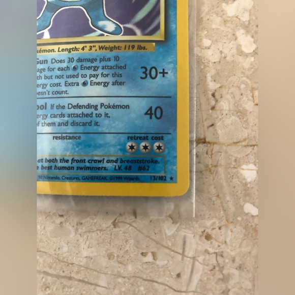 1990’s vintage holo Poliwrath Pokémon card 13/102 - Picture 3 of 5